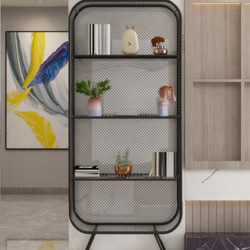 Industrial Standard Bookcase Metal 3 Shelves Closed Back Bookshelf