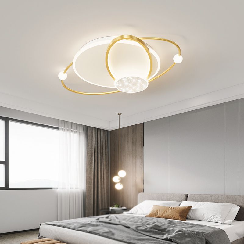 Geometry Shape Ceiling Light Fixtures Modern Style Metal 5 Light Ceiling Mounted Lights