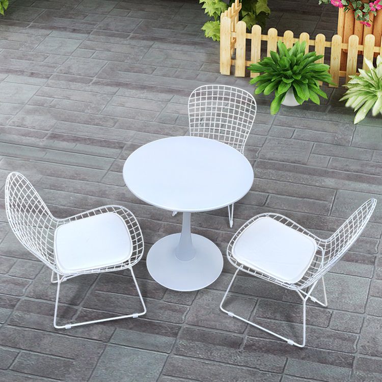 Black Metal Bistro Table Set 3/4/5 Pcs Contemporary Bistro Set