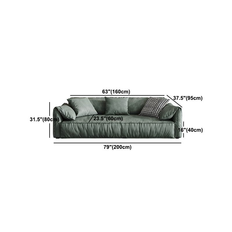 Contemporary Faux Leather Standard Sofa Pillow Top Arm Settee