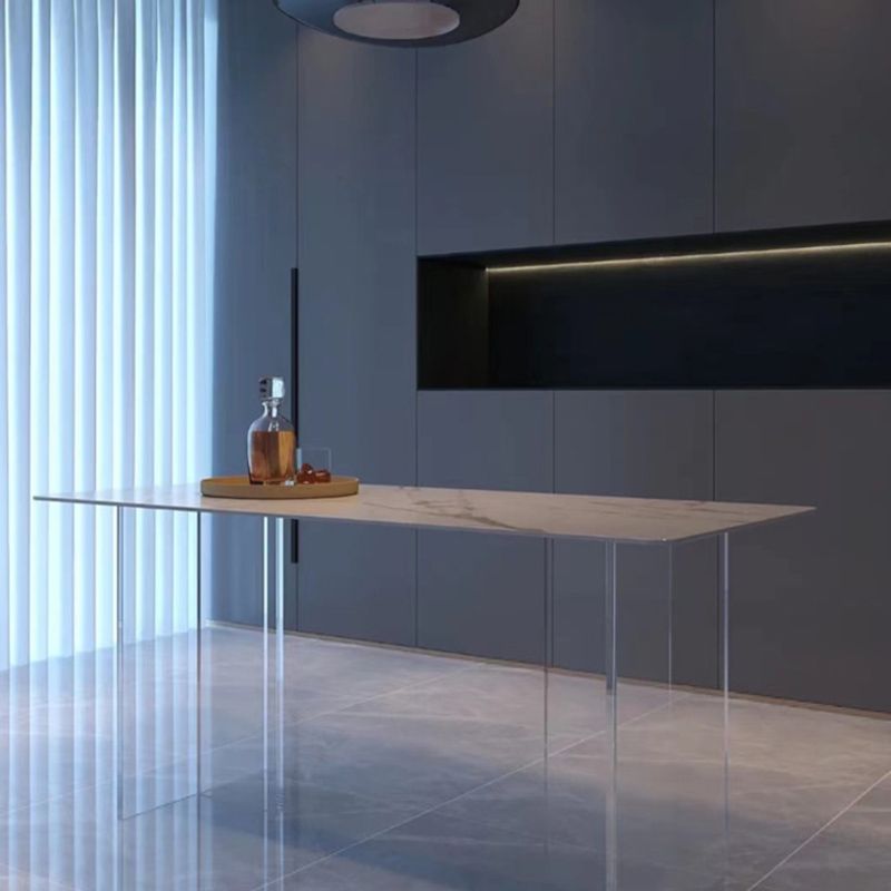 Modern 1/7 Pieces Dining Set Stone Rectangle Dining Table for Kitchen