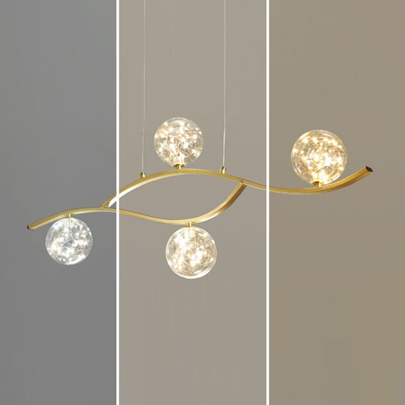 Simple Hanging Island Light Glass LED Hanging Lighting Fixture for Sitting Room