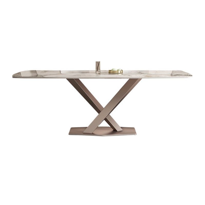 Glam Style Rectangle Table Set 1/2/5/7 Pieces Dining Set with Metal Legs