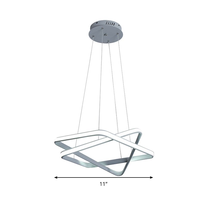 Seamless Acrylic Hanging Light Modern White LED Chandelier Lighting in Warm/White Light