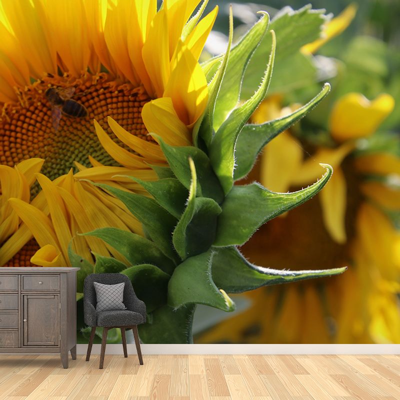 Yellow Sunflower Wall Mural Decals Home Decoration Girls' Bedroom Wall Decor