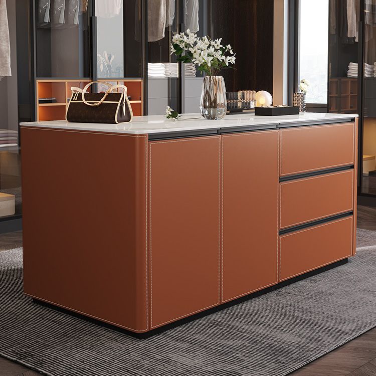Dining Room Kitchen Island Table Modern Metal Prep Table with Drawer