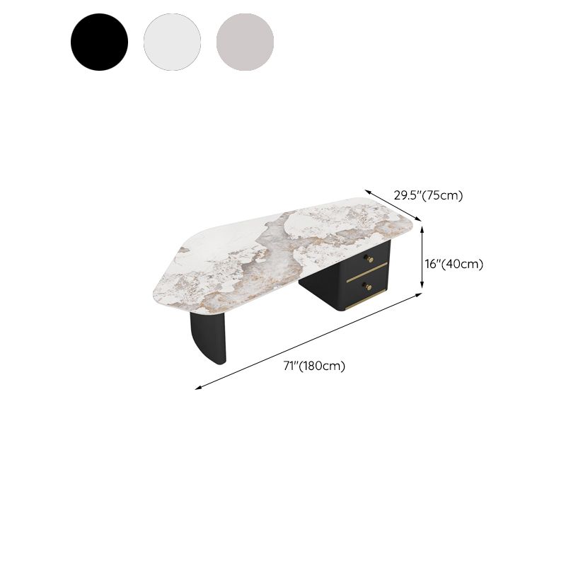 Contemporary Slate Geometric Coffee Table Standard 1 Coffee Table with Storage
