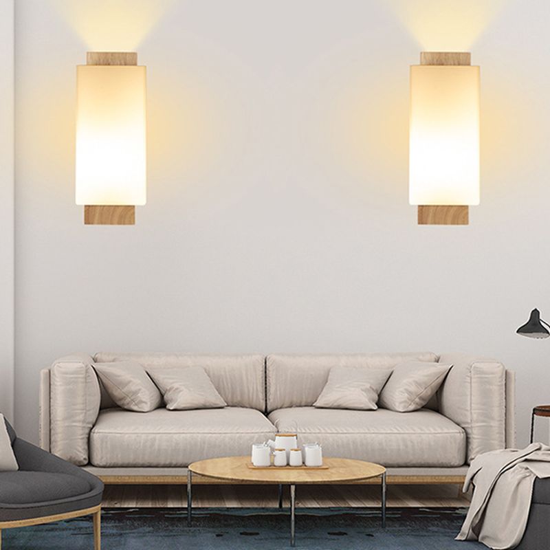 Wit rechthoekige wand sconce verlichting moderne stijl glazen wand gemonteerd verlichtingsarmatuur