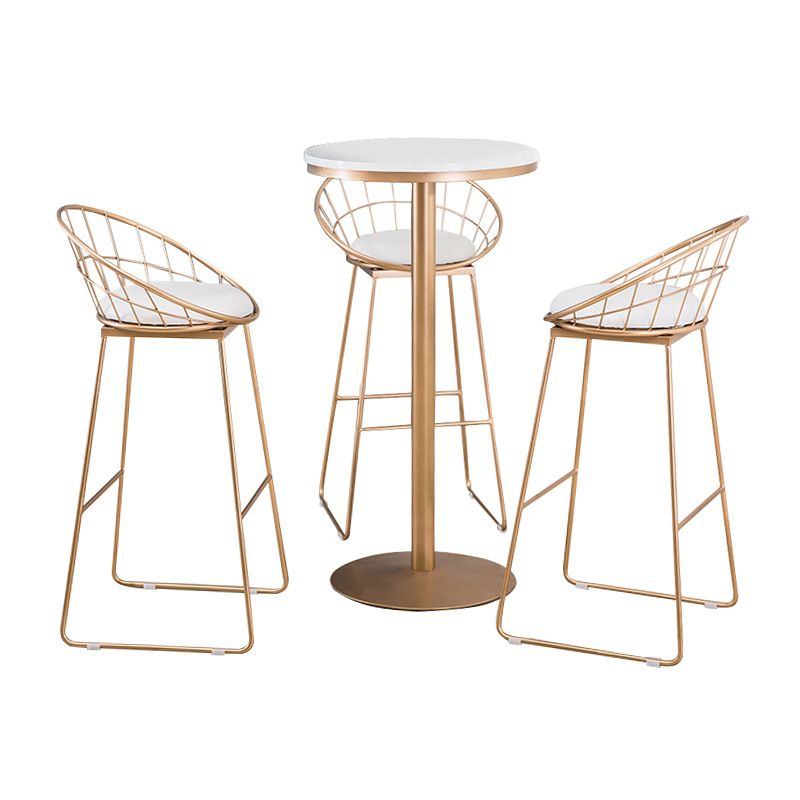 Glam 1/2/3 Pieces Sintered Stone Bar Table Set Round Counter Set for Home Use