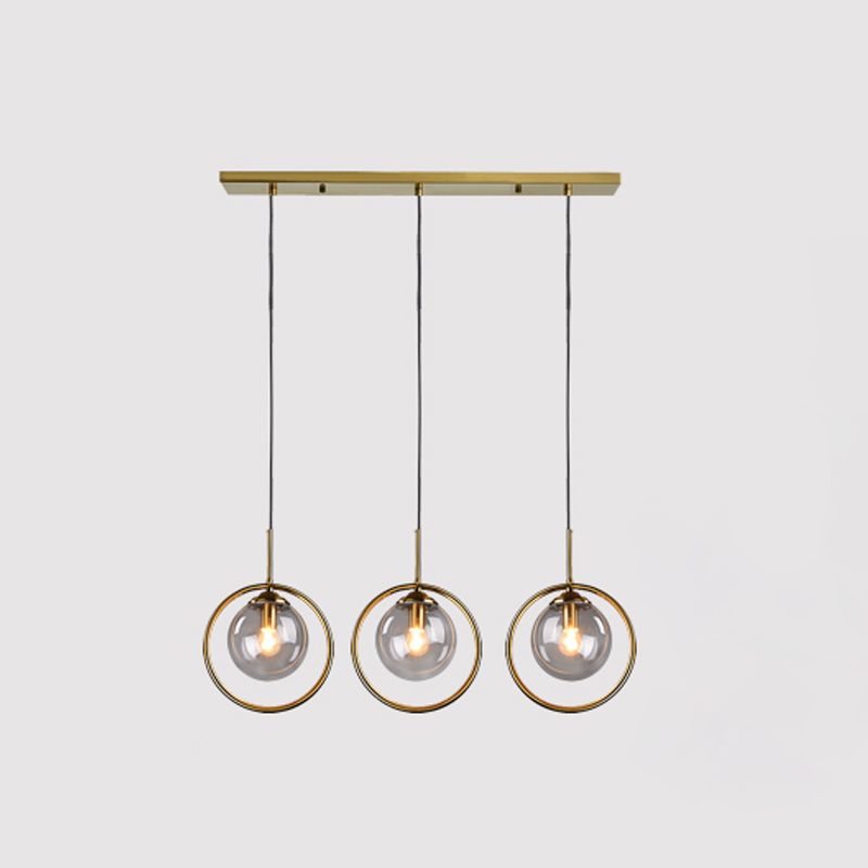 Luminaires suspendus en métal Globe lampe de suspension nordique avec nuance en verre