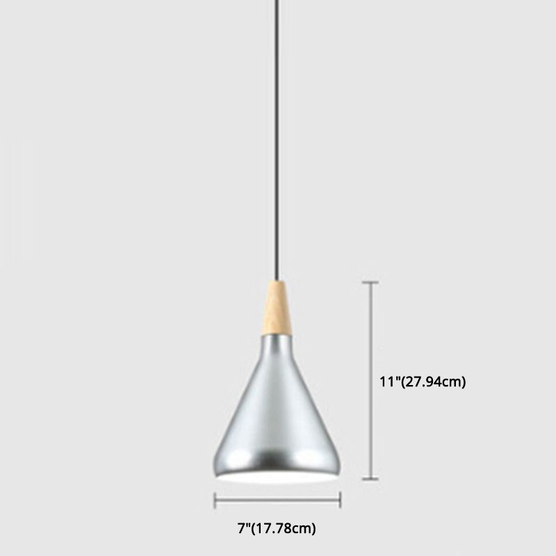 Multi Color Optional Simplicity Pendant Light Nordic Macaroon Aluminum Lampshade 1-Light Hanging Light for Kitchen