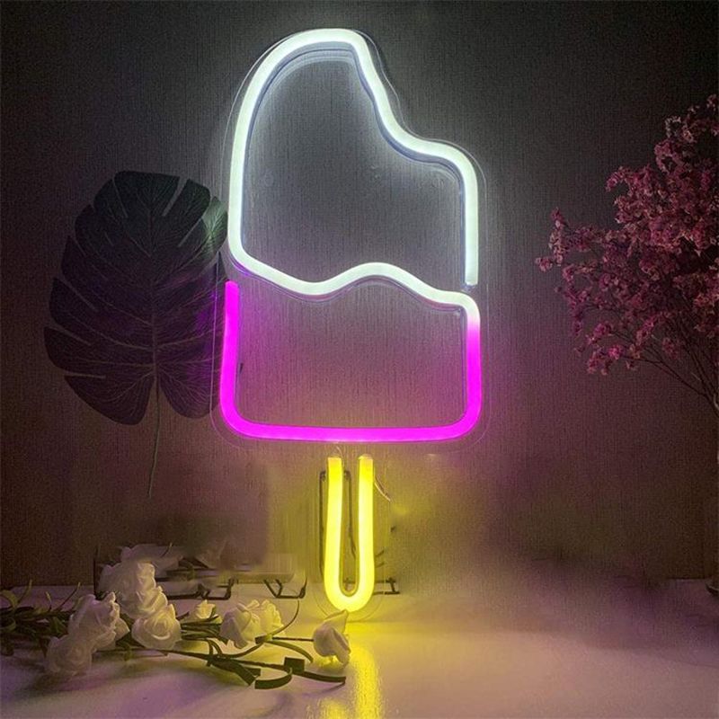 Ice Sucker Bedroom Night Light Plastic Modern Style LED Hanging Night Light in White