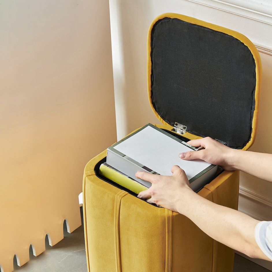 Fade Resistant Cube Ottoman Tufted Velvet Square Solid Color Modern Indoor Ottoman