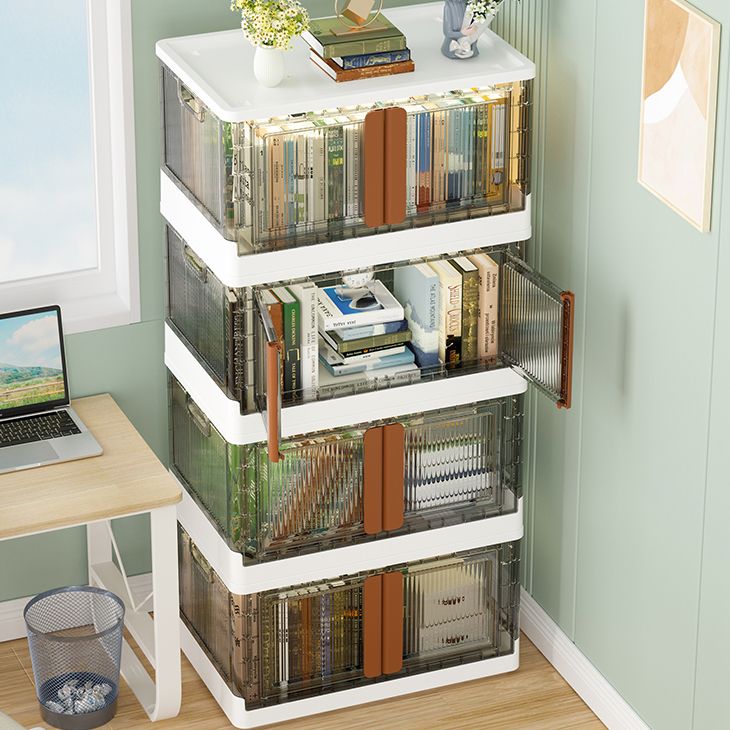 Contemporary Shelf Bookcase Folding Closed Back Plastic Bookcase