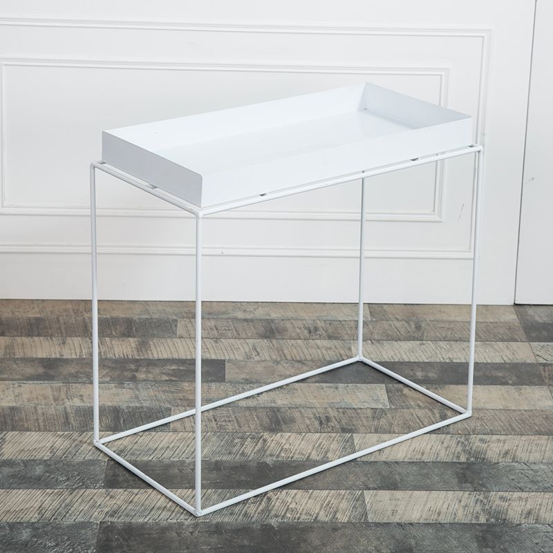 Mid-Century Black Corner Table Metal Frame Sofa Side End Table