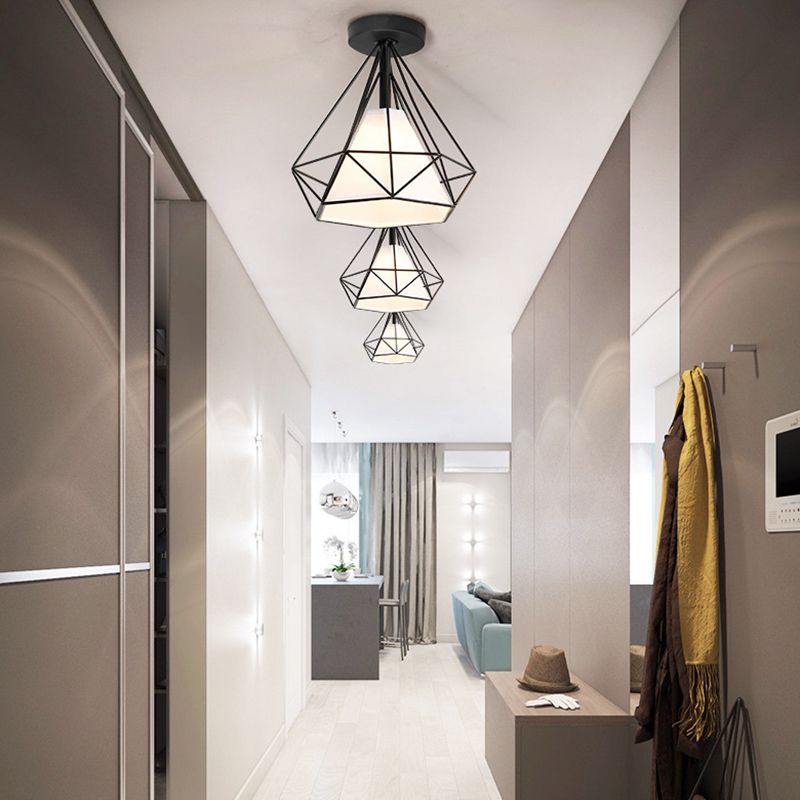 Modern Industrial Style Star Shape Ceiling Light Fabric Lampshade Ceiling Lamp for Living Room Bedroom