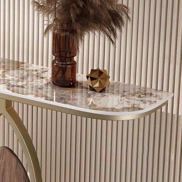 12 inch Wide Modern Accent Table Half Moon Shape Metal Console Table for Hall