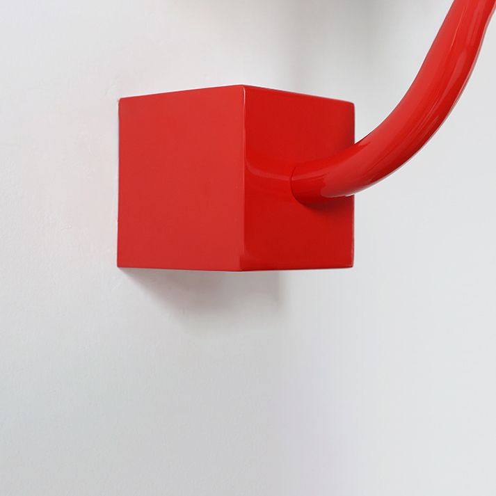 Modern Sconce Light Geometric Metal 3 Lights Wall Lamp in Red