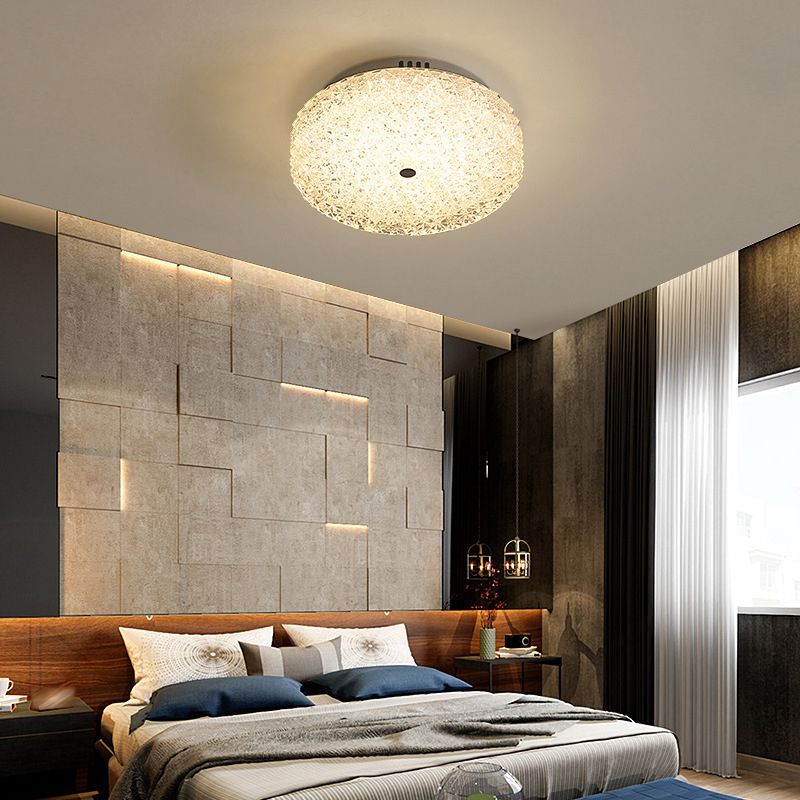 Modern LED Ceiling Mount Light Close to Ceiling Lamp with Glass Shade for Living Room