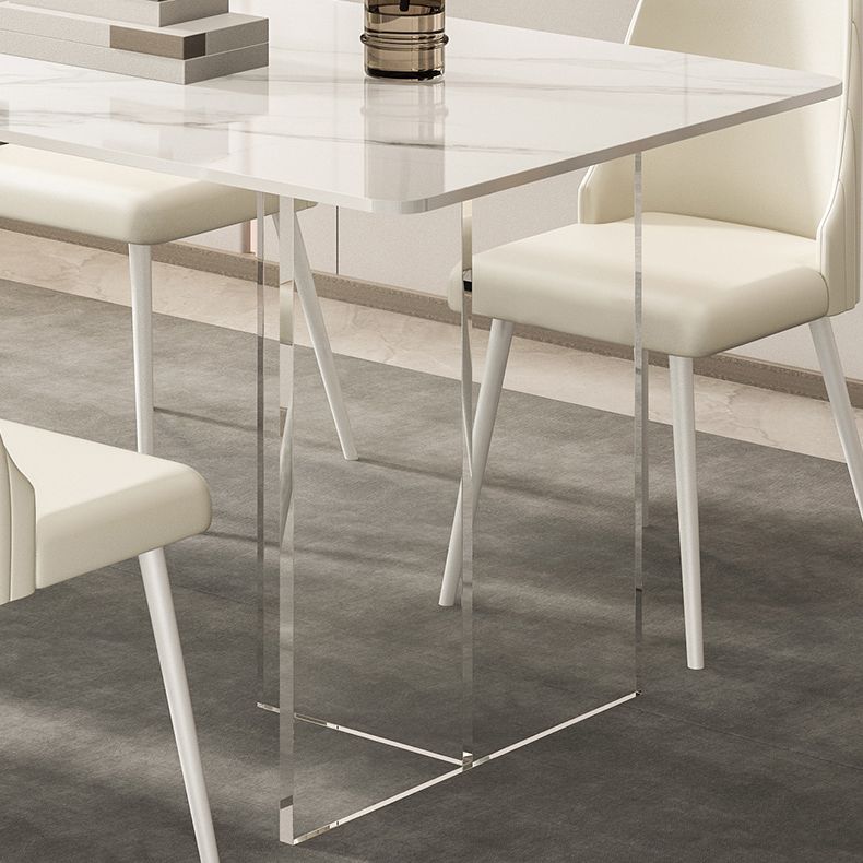 Sintered Stone Top Table Double Pedestal Table for Home Kitchen Dinner