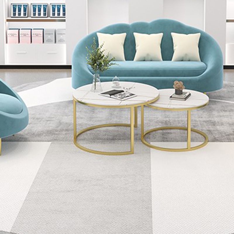 Velvet Contemporary Curved Sofa Sloped Arm Sofa for Living Room