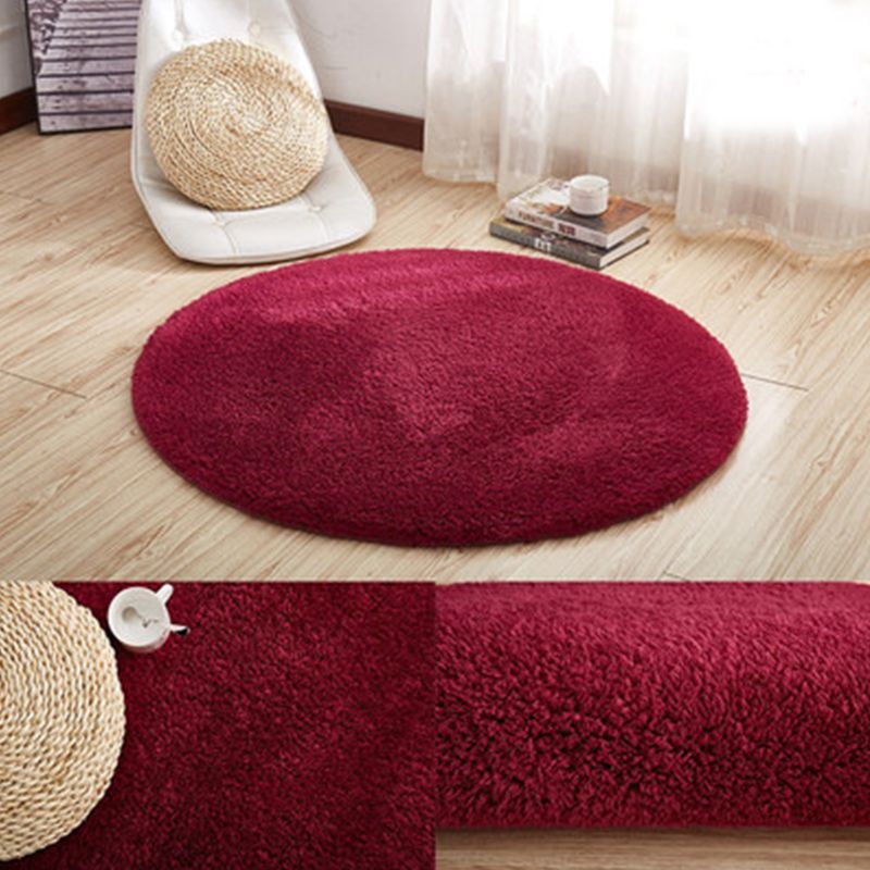 Casual Bedroom Rug Multi Colored Plain Area Carpet Synthetics Pet Friendly Anti-Slip Backing Easy Care Rug