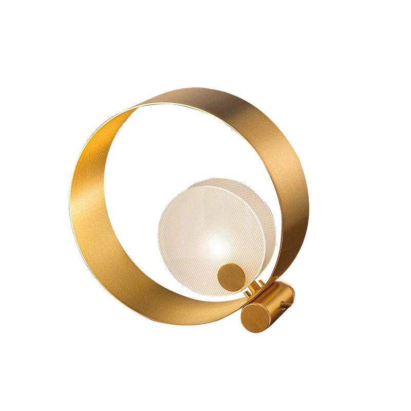 Lámpara de mesita de noche minimalista Metal de 1 luces de la sala de estar de la sala de estar de la sala de estar en oro
