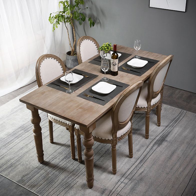 Cottage Style Solid Wood Dining Set with Traditional Height Table and 4 Legs Base