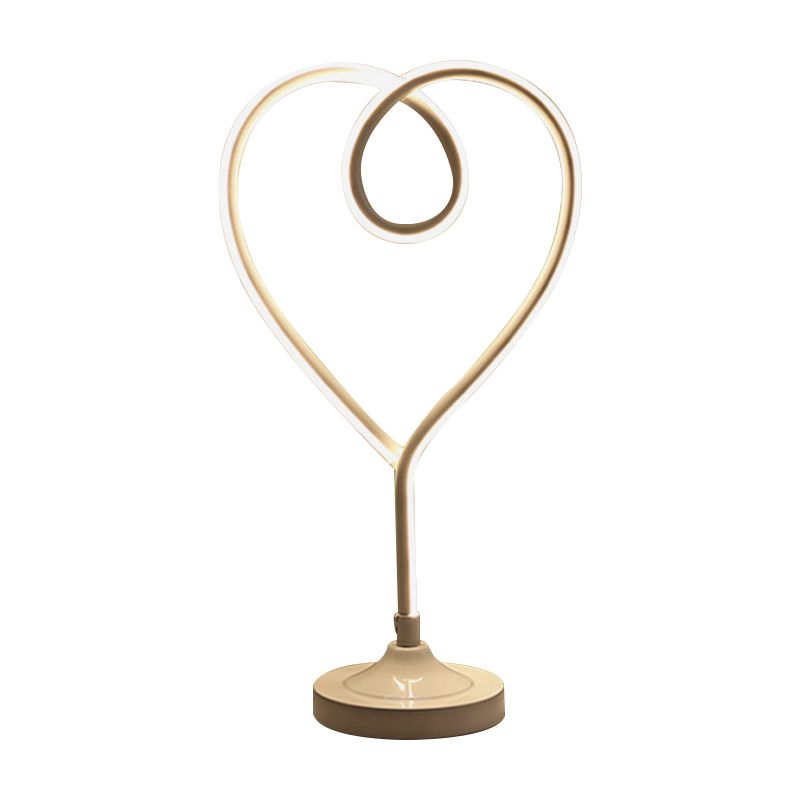 LED Wohnzimmer Schreibtisch Licht zeitgenössischer Gold/Weiß -Aufgabenbeleuchtung mit Herz Acrylschatten