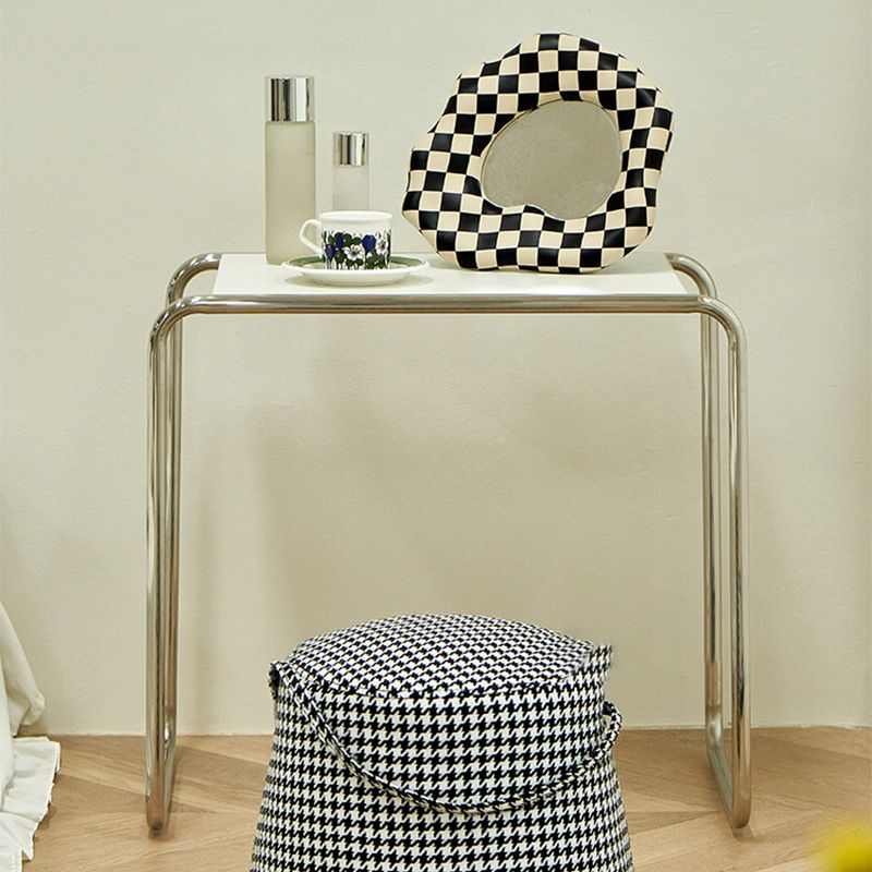 Minimalist Rectangular 15.7" D End Table Modern Steel Sled Side Table
