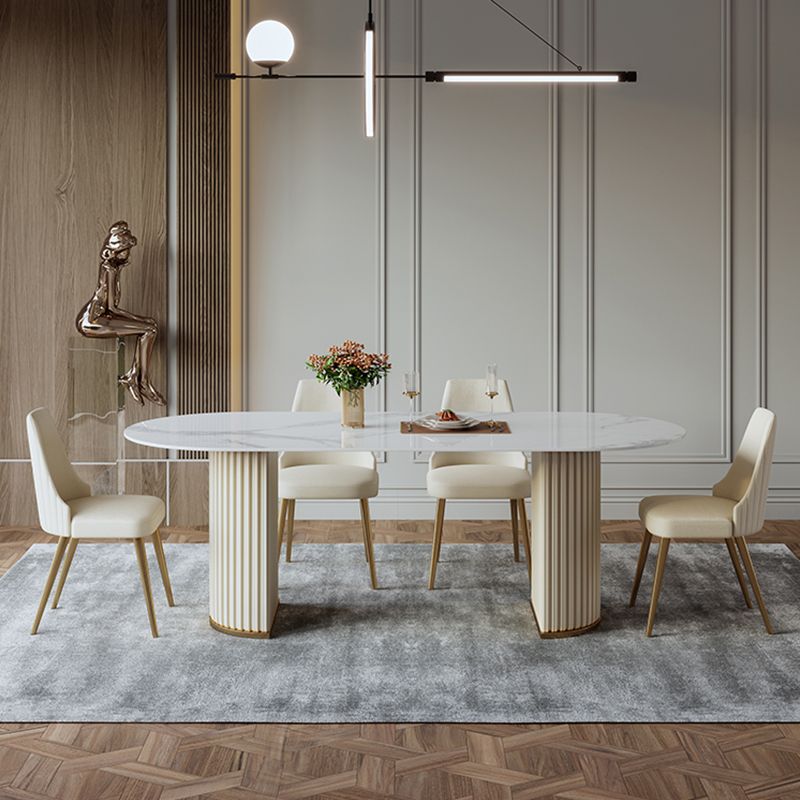1/4/5/7 Pcs Sintered Stone Dining Room Set Dining Room Table and Chair Set