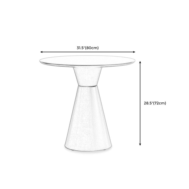 28.3 " H Single Leg Metal Base Solid Color Round Slate Coffee Table For Apartment