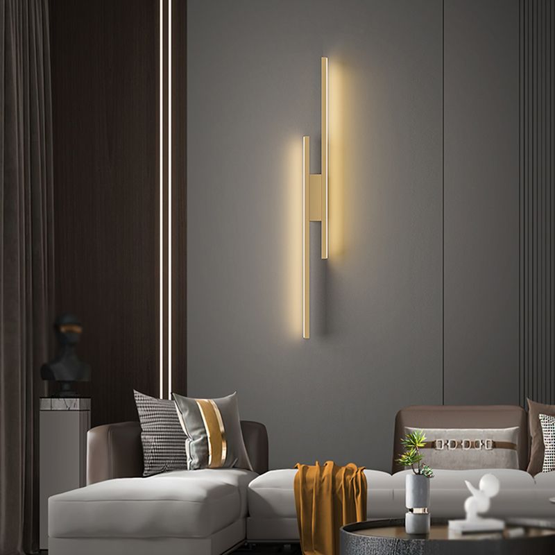 Modernism Metal Sconce Light Fixtures Gold Shade Wall Light for Foyer