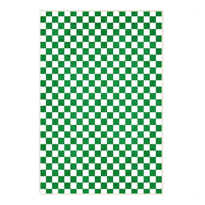 Casual Checkered Print Carpet Polyester Area Rug Non-Slip Backing Indoor Carpet for Home Decoration