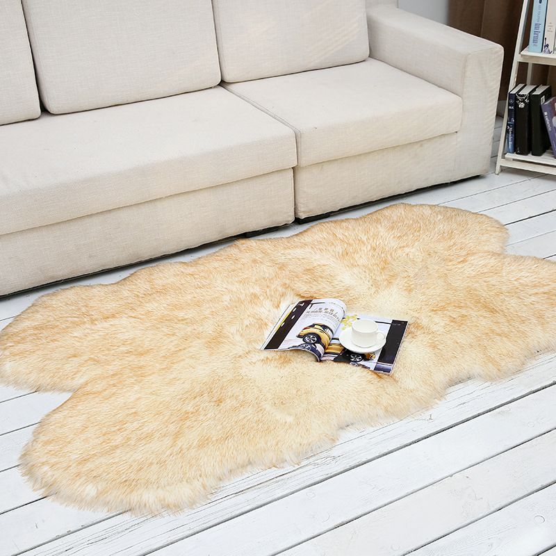 Casual Living Room Rug Multi Color Solid Color Indoor Rug Fluffy Non-Slip Backing Easy Care Area Carpet