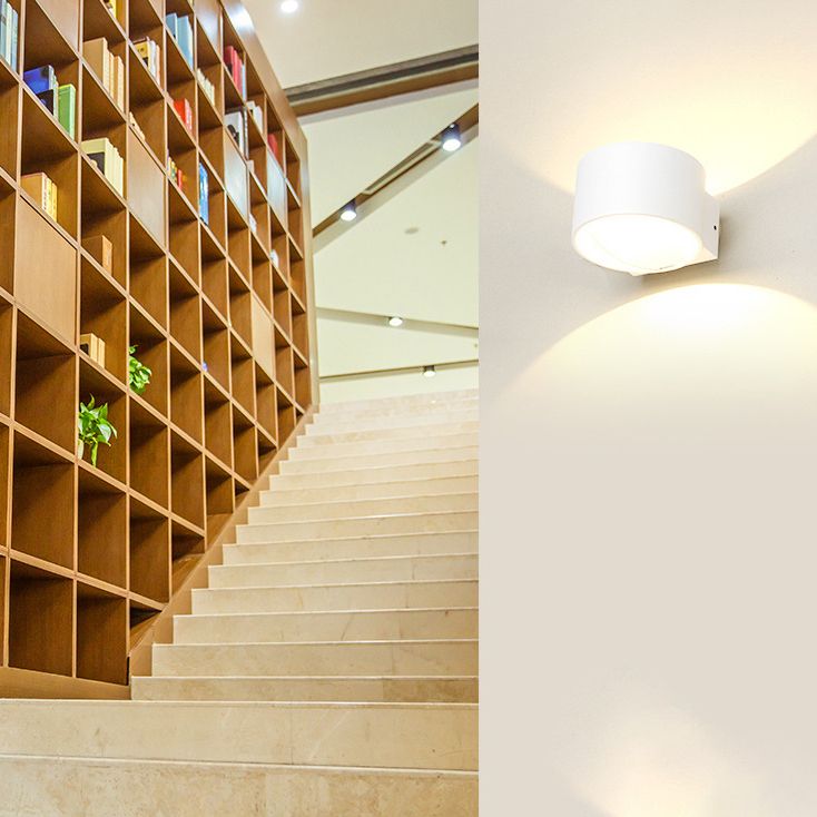 Contemporary Style Cylinder Wall Mounted Light Metal 2 Lights Wall Washer Sconce