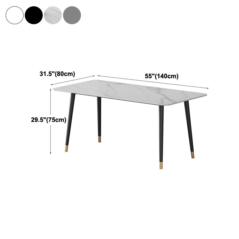Contemporary Style Dining Site Table Stone Rectangle Furniture with 4 Legs