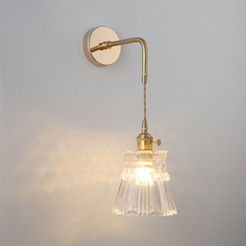 Unico illuminazione da parete in stile moderno in stile moderno 1 luce sconce leggera in oro