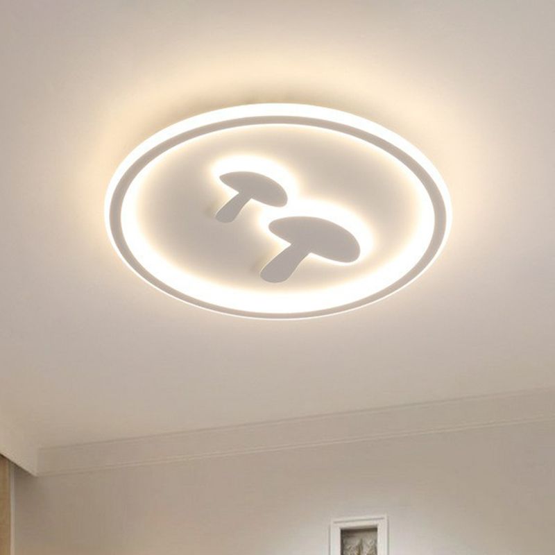 Lampada da soffitto a LED per montaggio a incasso a forma di fungo del fumetto Lampada da soffitto per montaggio a incasso in acrilico per camera da letto con anello Halo