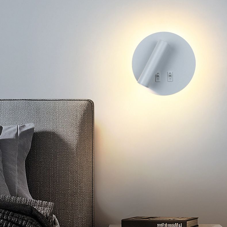 Aluminum Cylinderical Sconce Light Fixtures Modern Minimalist Style 2 Lights Wall Light