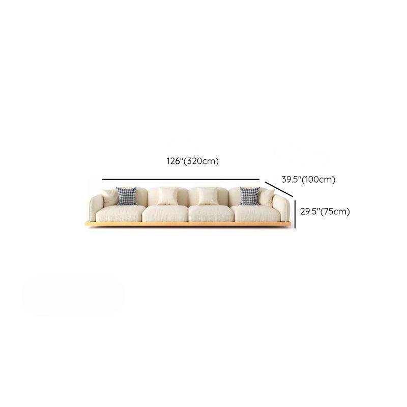 Contemporary Velvet Sectional Sofa with Pillows Back and Square Arms