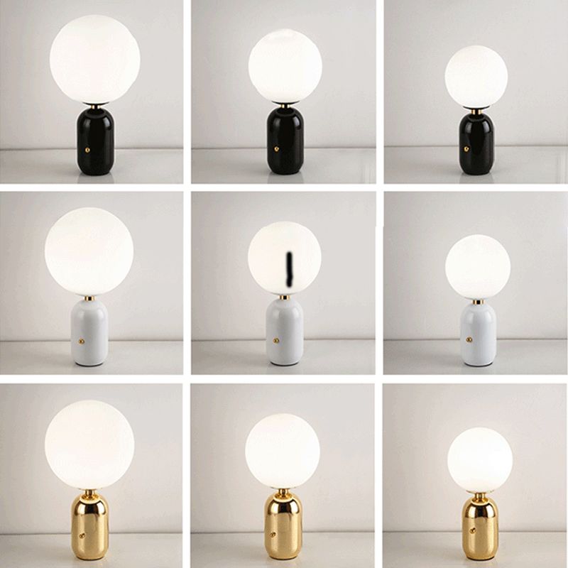 Electroplate Metal Table Lamp in Modern Luxury Style Glass Globe Table Light for Interior Spaces