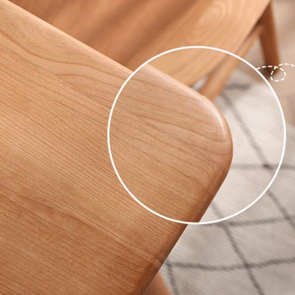 Mesa de comedor rectangular de madera de cerezo Mesa de madera moderna en la naturaleza con 4 patas