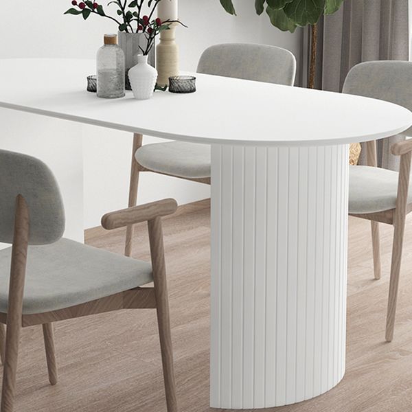 Contemporary Style Oval Dining Table Solid Wood Furniture for Dining Room