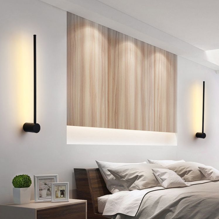 Lámpara de pared lineal LED de silicona en lámpara de pared de aluminio de estilo creativo moderno
