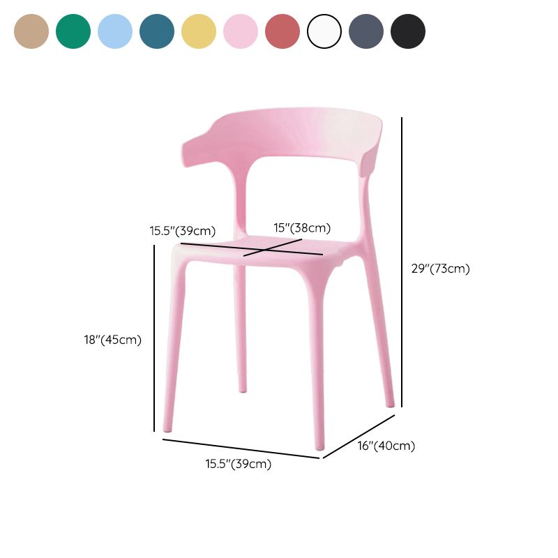 Modern Dining Room Armless Plastic Open Back Stackable Dining Chair
