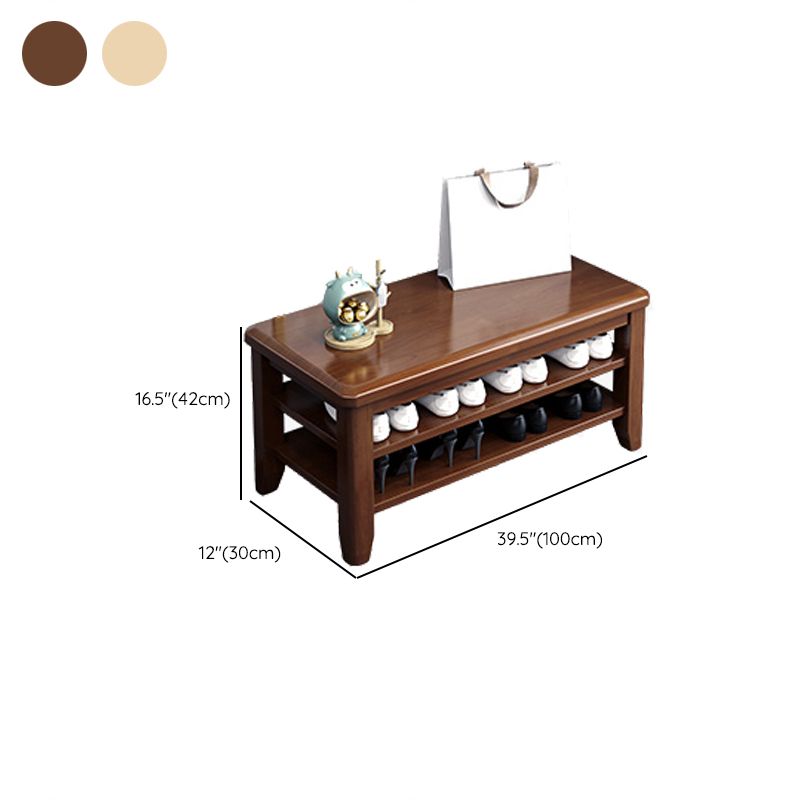 Rectangle Entryway Seating Bench Modern Solid Wood Seating Bench