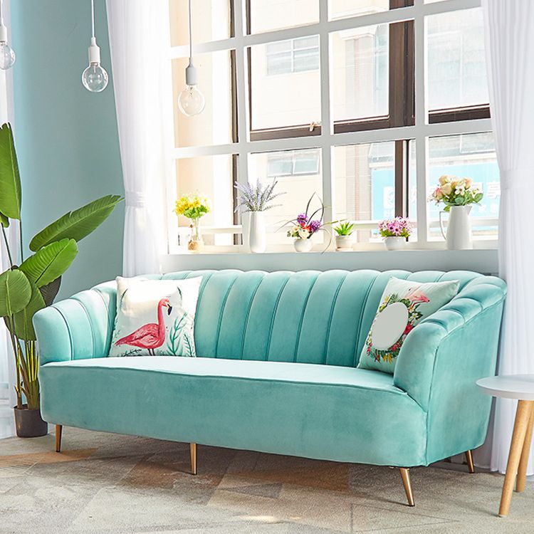 Modern 31.49" H Sewn Pillow Back Slope Arm Sofa for Apartment
