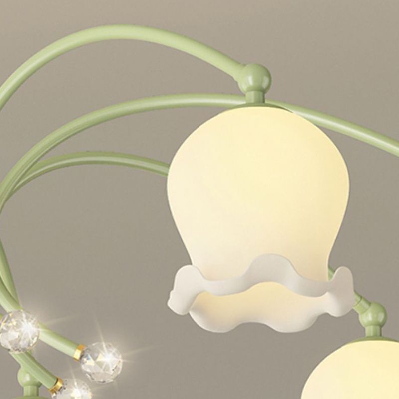 Modern Metal Flush Mount Flower Shape Ceiling Lamp with Acrylic Shade for Living Room