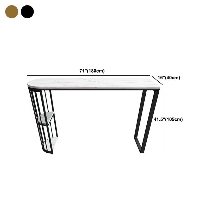 Glam Indoor Bar/Dinette Table with Storage Double Pedestal Bistro Bar Desk